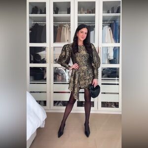 Camila coelho Juliette dress in gold and black